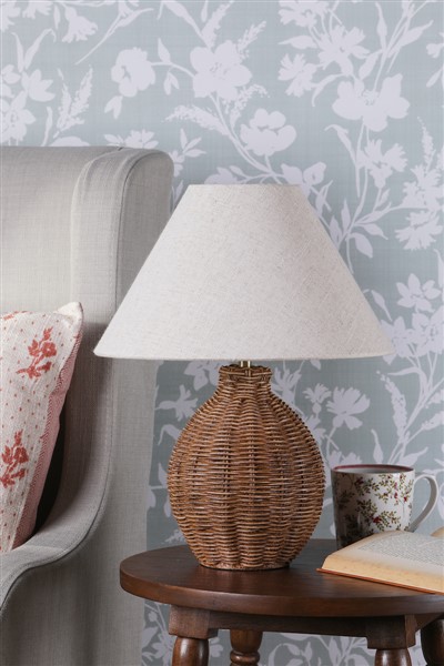 (image for) Laura Ashley Fernhill Table Lamp Antique Brown With Shade